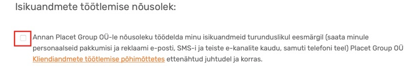 Isikuandmete töötlemise nõusolek