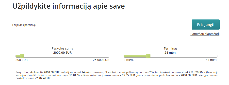 Registruotis SAVY prisijungti puslapyje