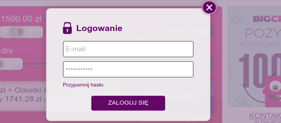 Logowanie do Big Credit