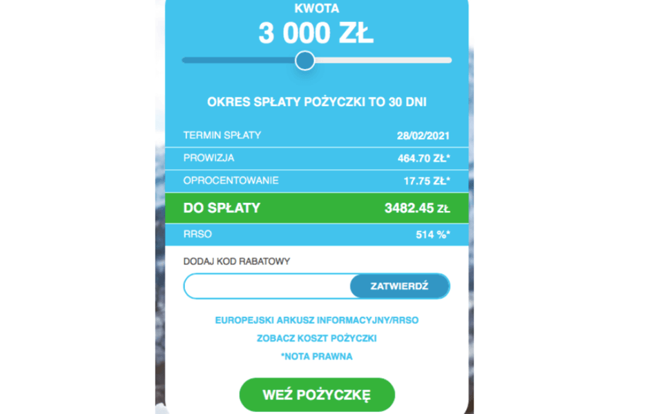 Kwotę i warunki przed rejestracją w Lendon