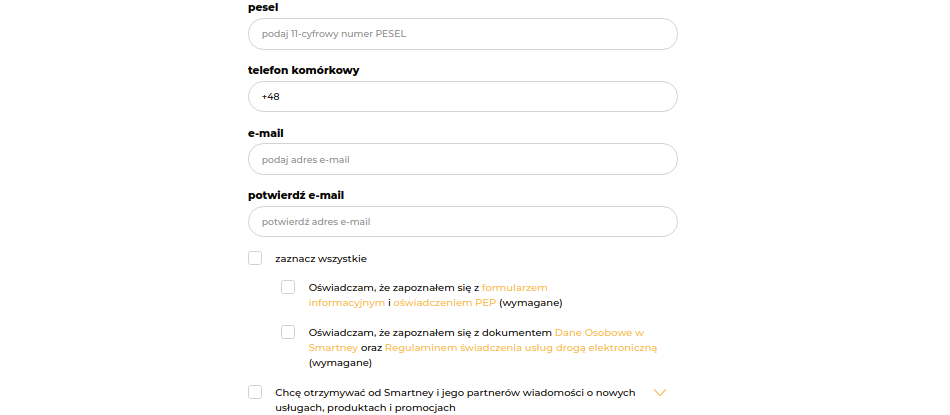 Rejestracja w Smartney