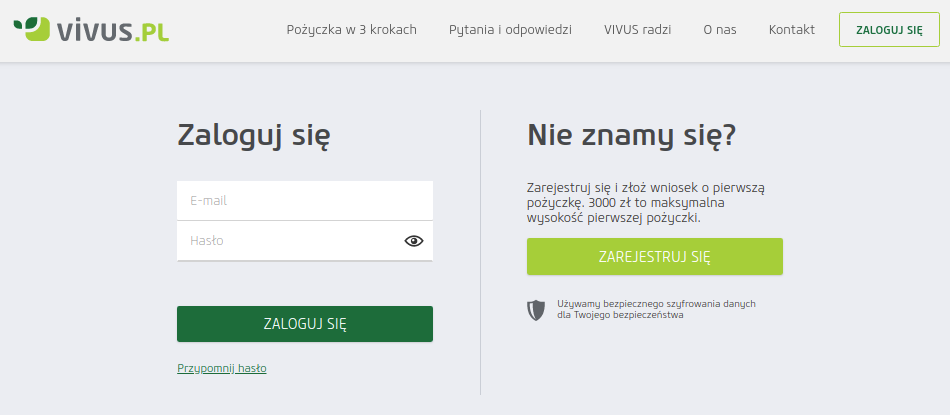 Logowanie do Vivus