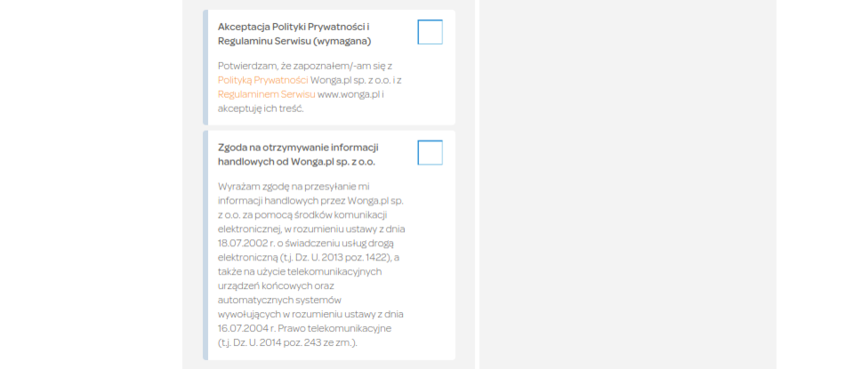 Rejestracja na wonga.pl