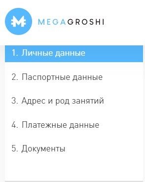 Сведения для регистрации в Мега Гроши